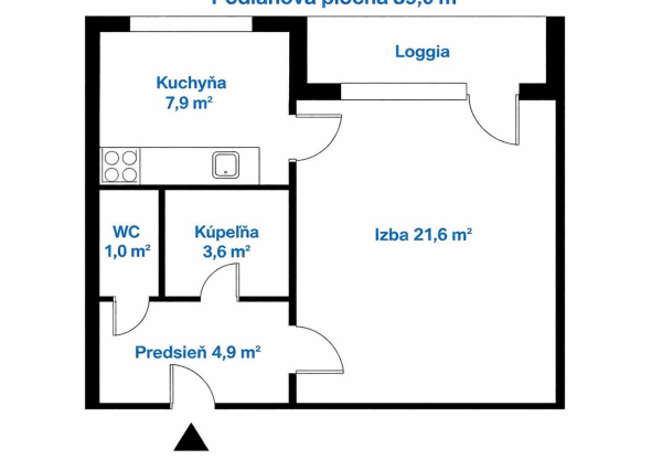 REZERVOVANÉ Väčší 1-izbový byt s lodžiou a výhľadom na mesto, Štrkovec
