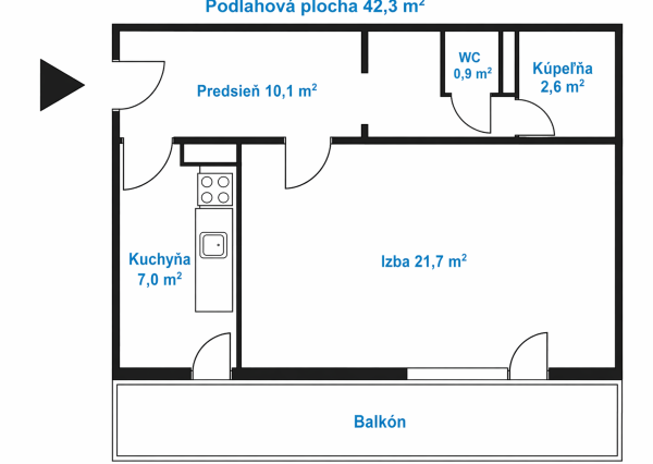 Veľký 1-izbový byt s krásnym výhľadom na Karpaty, Teplická ulica