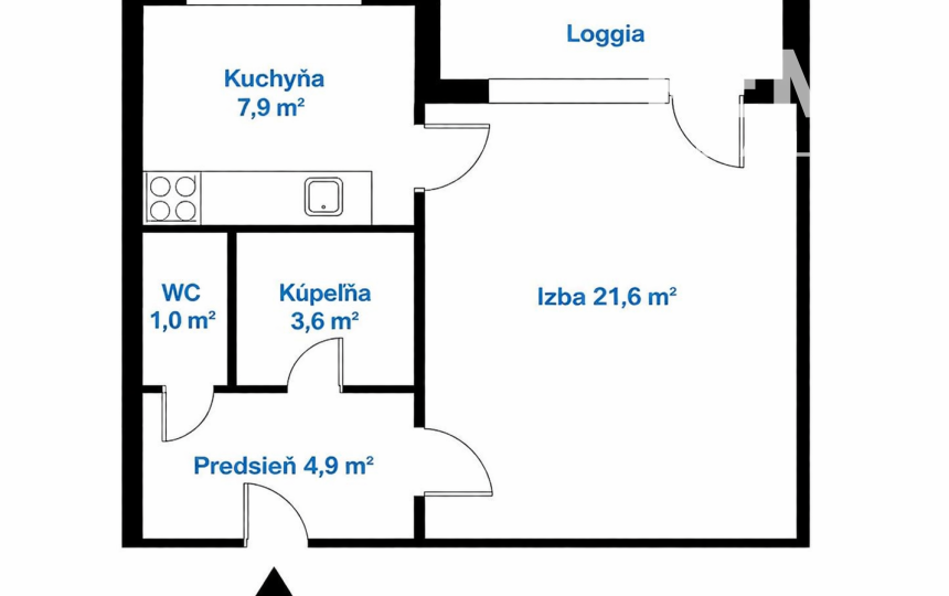 REZERVOVANÉ Väčší 1-izbový byt s lodžiou a výhľadom na mesto, Štrkovec